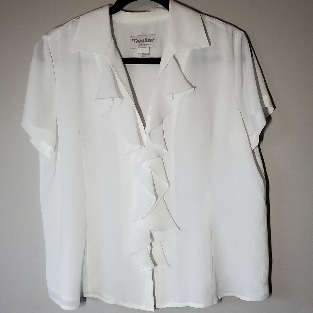 TANJAY White Blouse Sz 12P